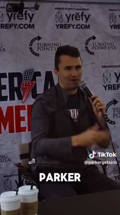 Trump's friend Charlie Kirk tries to publicly defend the Nazi salute but doesn't have the balls to re-enact it