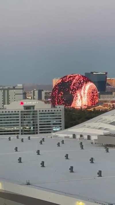 The MSG sphere doing tests in Las Vegas