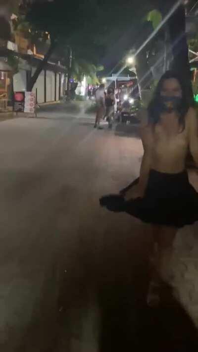 Walking topless in public