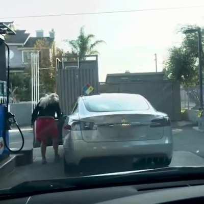 To “fill up” the tank