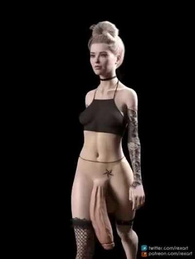 Hope Walking With her Cock Out (Rexart3dx) [Original]