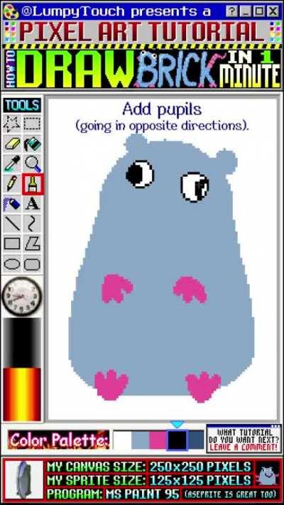 How to draw Brick from Pizza Tower! 1 minute tutorial