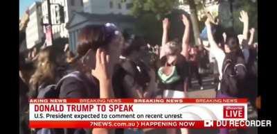 Police charge & attack Australian press live on air