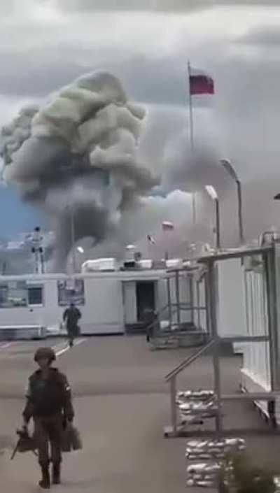 Footage of the Azerbaijani strike on the Russian 