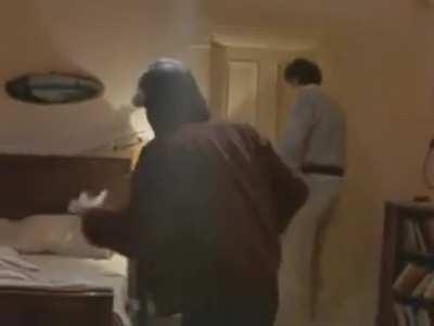 Джек Николсон готовится к одной из самых запоминающихся сцен в истории кино [1979]