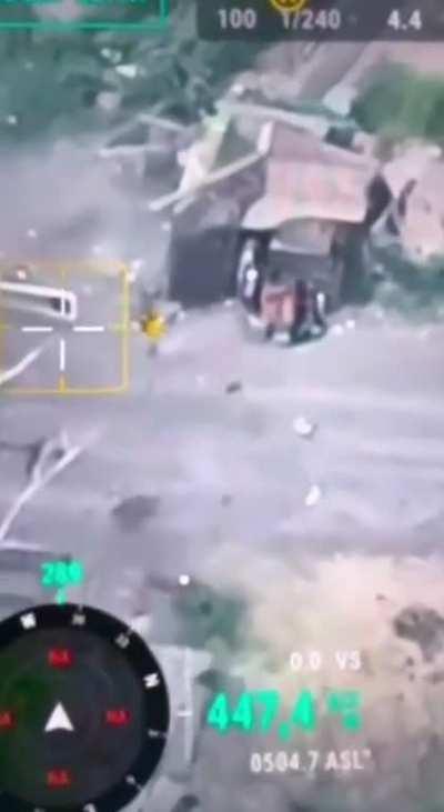 MADYAR - UA drones drop ordnance on russian checkpoint. Ukraine 2023