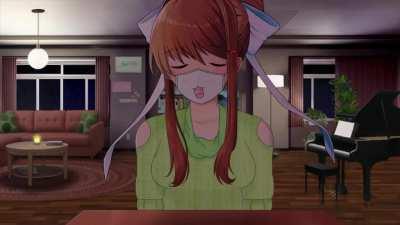 Monika sleeping after a long day~ (I discoverd this just a few minutes ago and my hearts melted :3)