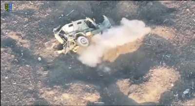 Russian soldier taking cover does not react quick enough and meets his fate. (No Gore)