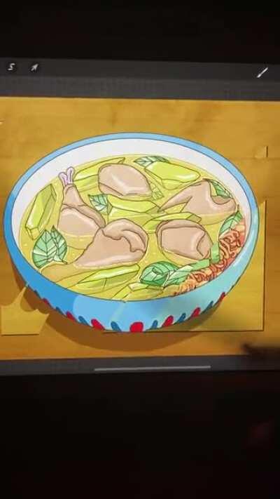 Another Ghibli version! This time, Tinola :) Stickers set soon :)