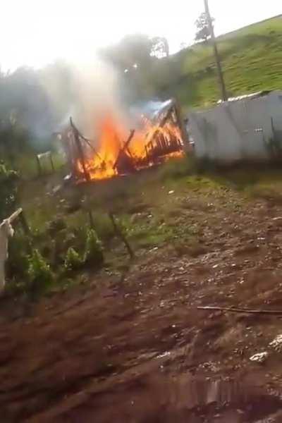 Jose Knievel attempts to jump a burning building without a ramp