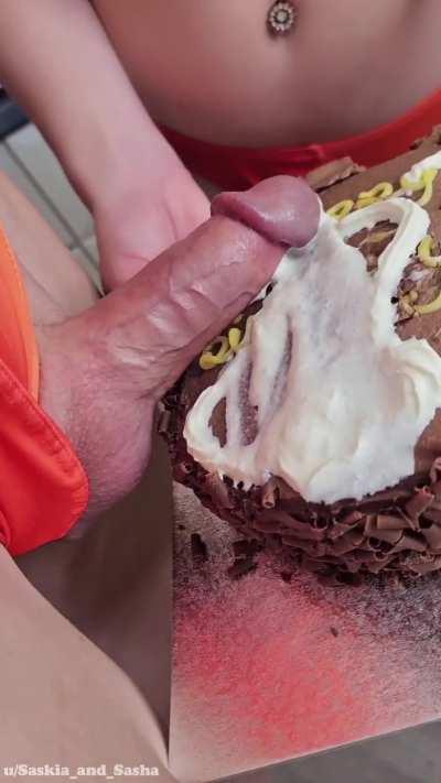 We've made you a delicious, goony cake baby! Want to try the icing? 💦