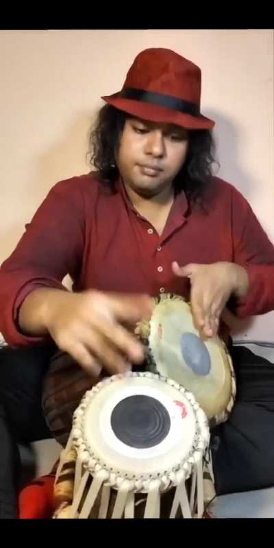 Traditional Indian Tabla Rhythm Performance (source link in description)