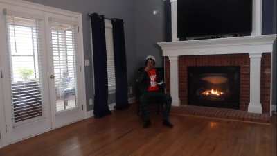 Thong showing in see through pants . 