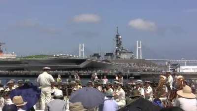 A Japanese Coast Guard band playing the Evangelion OP