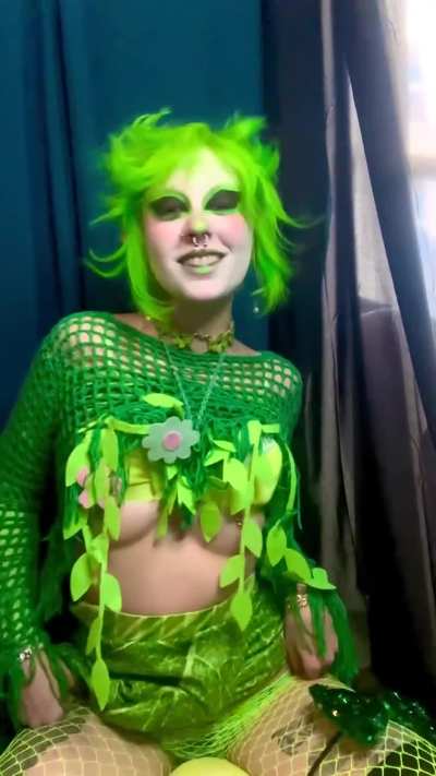 Flashing my small pierced elven titties!