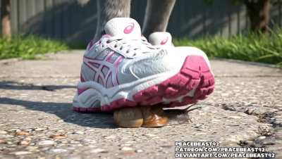Here&rsquo;s Winona Wolf crushing a big snail under her Asics running sneaker, I&rsquo;m now taking commissions. I also have sneaker and boot crush clips with women, so DM me if you&rsquo;re interested.