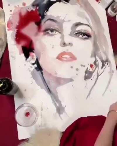 just a splash of wine and some colors to make this painting