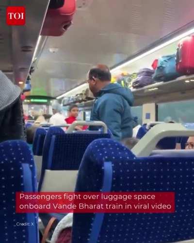 Two passengers in a heated fight on a Vande Bharat train over luggage space, Police personnel had to step in 