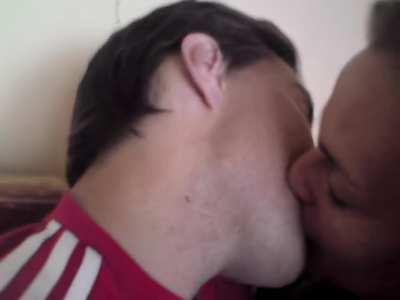 College Couple Kissing