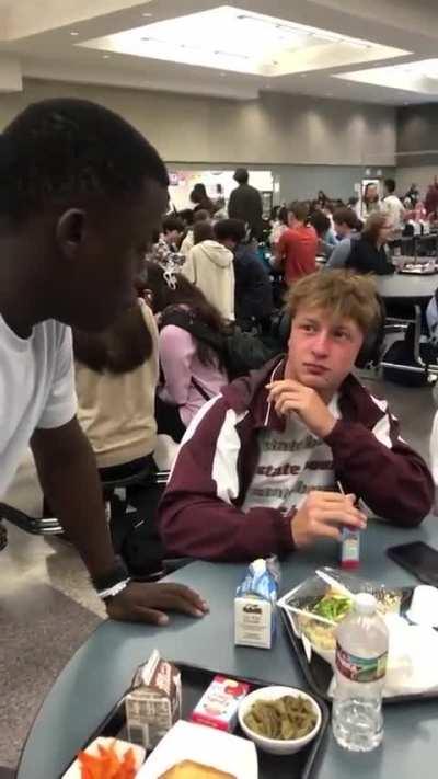 You never know what could happen in a high school cafeteria 