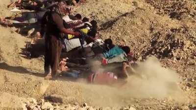 Footage from the Speicher Camp massacre. ISIS murdered over 1700 Iraqi cadets in the massacre. It is the second largest act of terror ever, after 9/11.