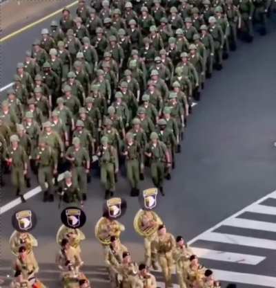 U.S soldiers practicing for Trump’s birthday parade this weekend