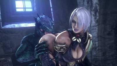 Ivy getting her ass licked by Lizardman (noname55) [Soulcalibur]
