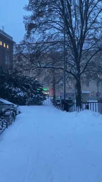 Snowstorm? That's when we ski to work in Finland.