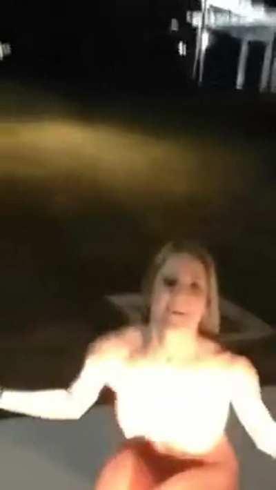 Drunk Blonde on The Streets at Night