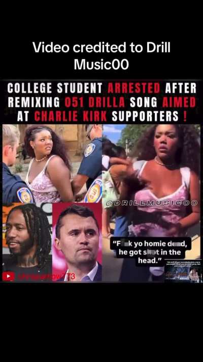 College student arrested after remixing 051 drilla song 51 dead ops aimed at  Charlie kirk supporters Utah chiraq drill