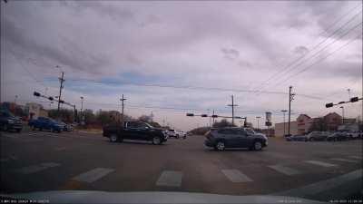 Idiot in a hurry runs out in front of me then blows through red light (NSFW for language)