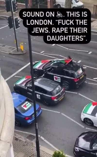 These protestors in London supporting Palestine has a different message