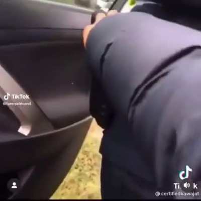 Can't even reach for the door without a power-drunk road pirate oppressing me.