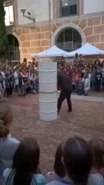 Dangerous Liquid nitrogen explosion during science experiment gone wrong, Spain.