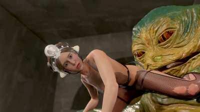 Leia dressed up in Oola's outfit is subjected to Jabba's lust (PN34)