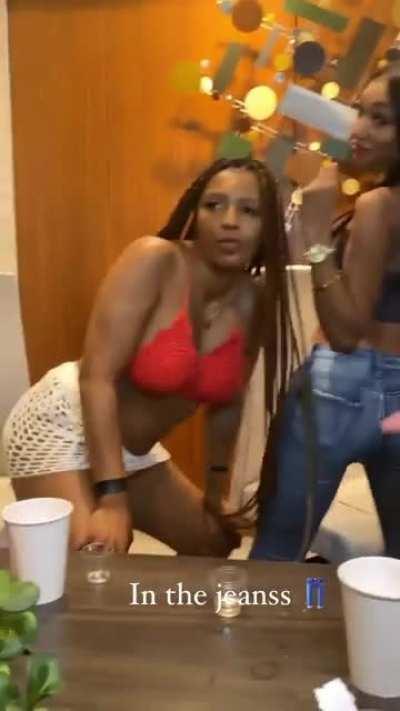 Twerking in jeans