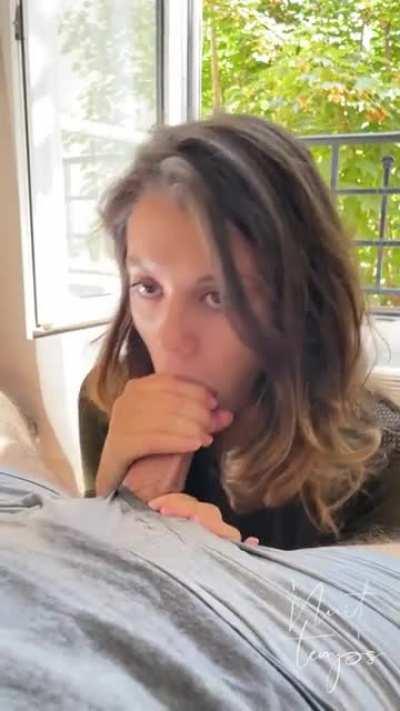 This gotta be the best way of choking on his cock