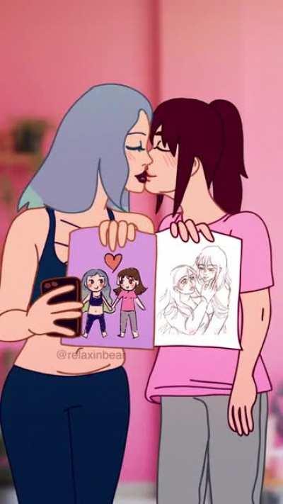 I animated the influencer vs artist to be in love!