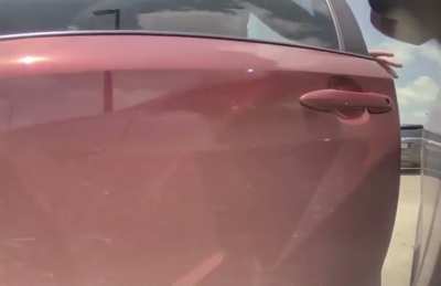 Complete Dumbass parks into non existent spot, then door dings me twice