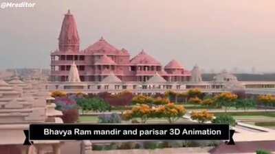 Bhavya Ram mandir and Parisar 3D view