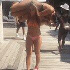 Katarina Konow squatting her friend