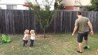 Teaching little girls how to cartwheel