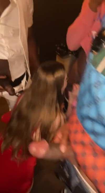 Hell of way to greet/meet by sucking off every BBC you see