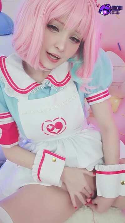 My favorite toy goes brrr in my newest MV Crush vid ! Riamu Yumemi nurse cosplay