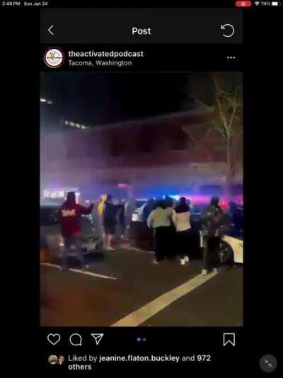 TRIGGER WARNING: Tacoma Police intentionally ran over a large crowd of people. 1/23/21