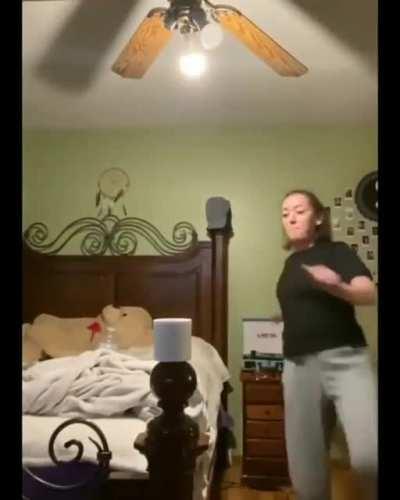 Trying to kick something off solid wood furniture with your bare foot