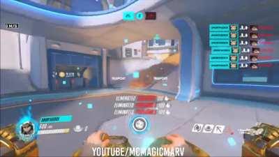 Hold down teleport key to pile drive through teleporter or for Winston leap damage