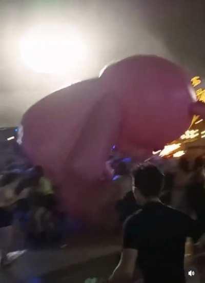 Massive storm takes giant inflatable 
