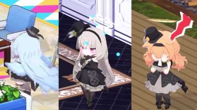 Lobby Interaction for All New Idols (Mine, Sakurako, Mari) 