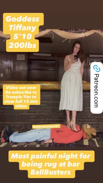 Goddess Tiffany night out at bar BallBusters